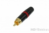 Neutrik NYS373-2 Разъем RCA штекер на кабель Ø6.1 мм, позолоченные контакты, красная маркировка