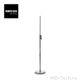 Aweda AMS-513 Прочная  подставка для микрофона с тяжелым чугунным круглым основанием и регулировкой высоты с помощью кнопки.