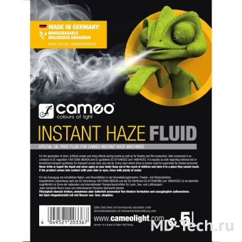 CAMEO HAZE FLUID 5L Жидкость для дыма низкой плотности и длительного времени, 5 л без масла